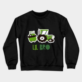 Boys Little Brother Tractor Lil Bro Crewneck Sweatshirt